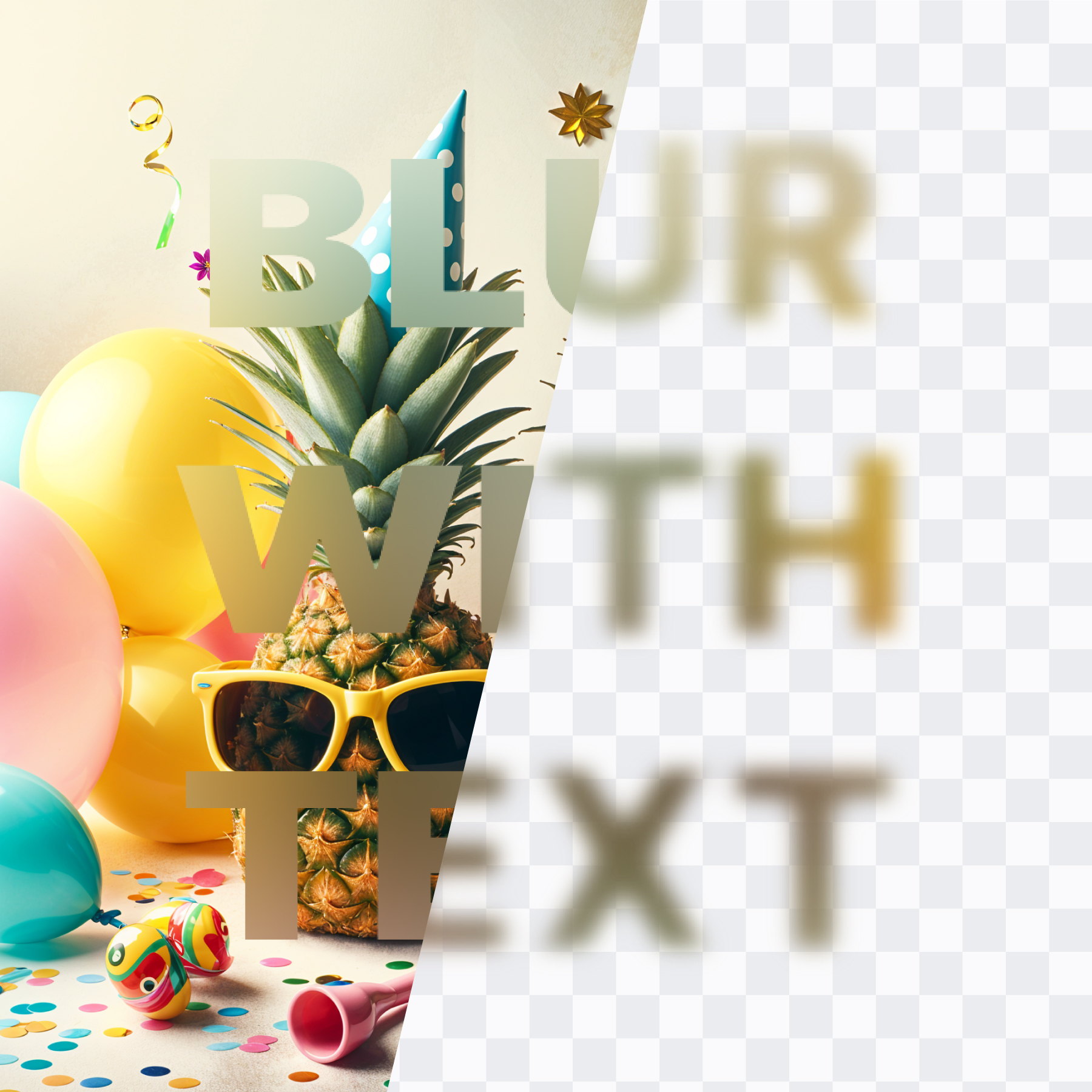 Text treated as a blur mask