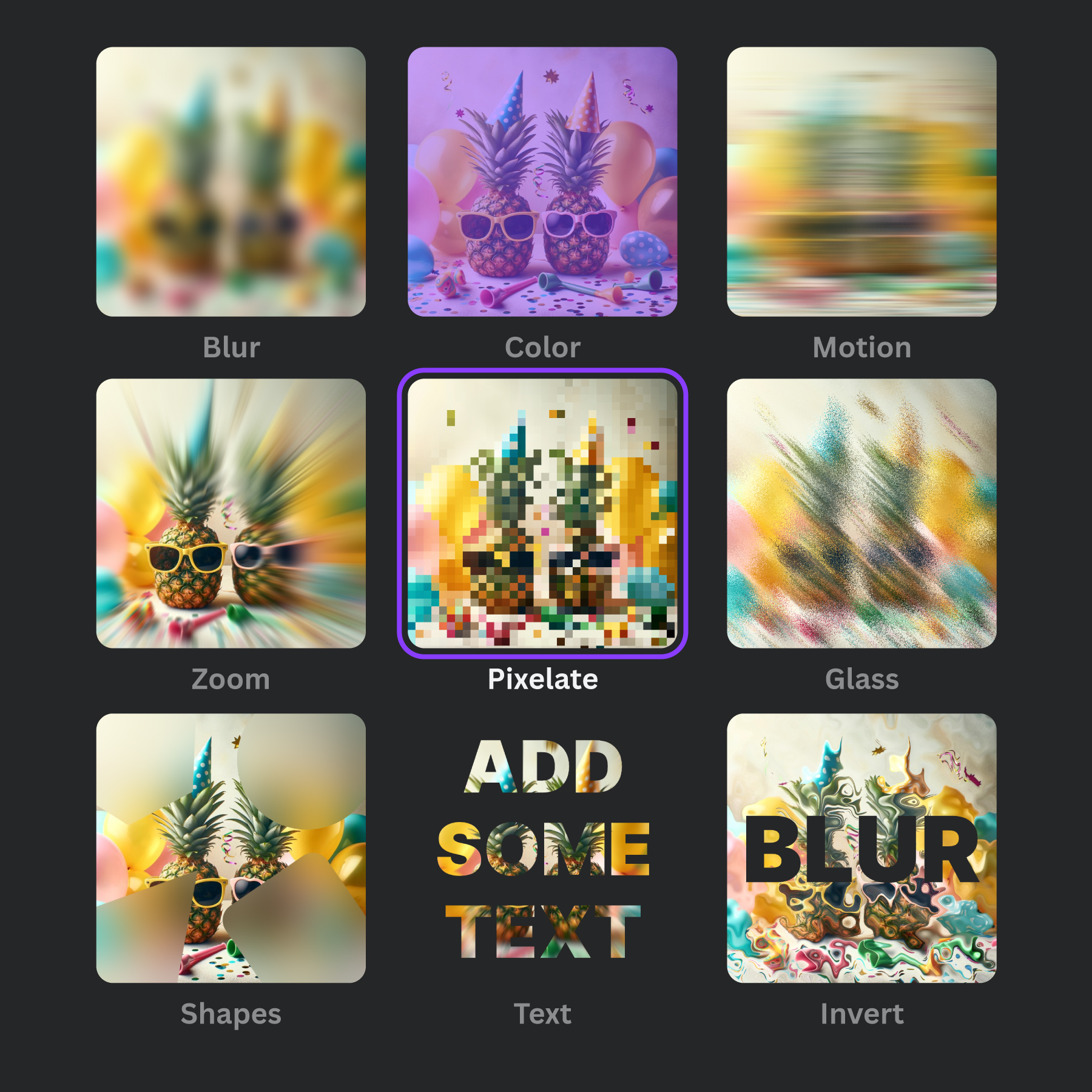 A selection of expressive blur effects